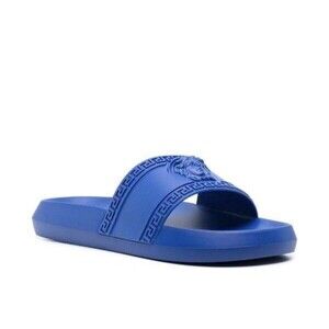 Versace Gomma Men's Royal Blue Medusa Pool Slide Sandal Size 45 EU/ 12 US $425